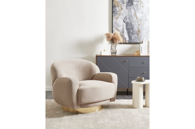 Nojatuoli Lejre Tummabeige/Kulta - Tummabeige/Kulta - Huonekalut - Tuoli & nojatuoli - Nojatuoli & lepotuoli - Klubituolit