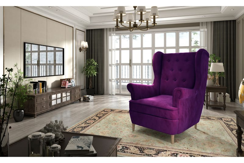 Nojatuoli Mardelle - Liila - Huonekalut - Tuoli & nojatuoli - Nojatuoli & lepotuoli - Samettinojatuoli