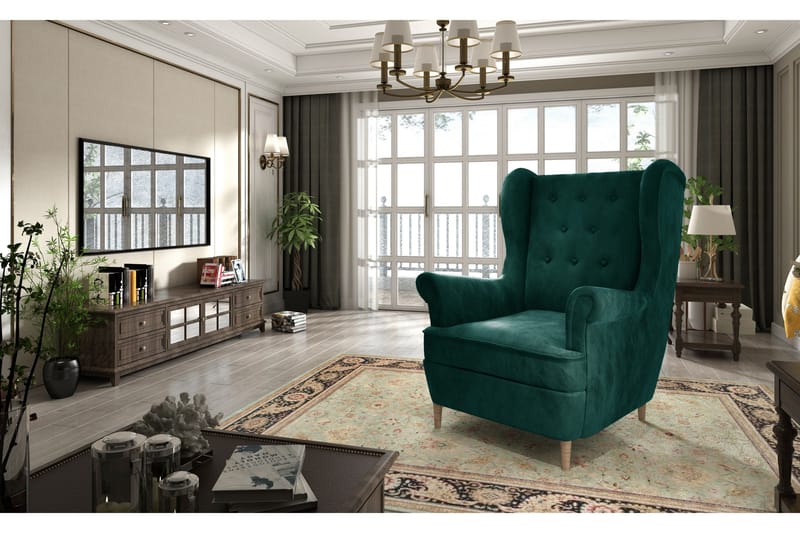 Nojatuoli Mardelle - Vihreä - Huonekalut - Tuoli & nojatuoli - Nojatuoli & lepotuoli