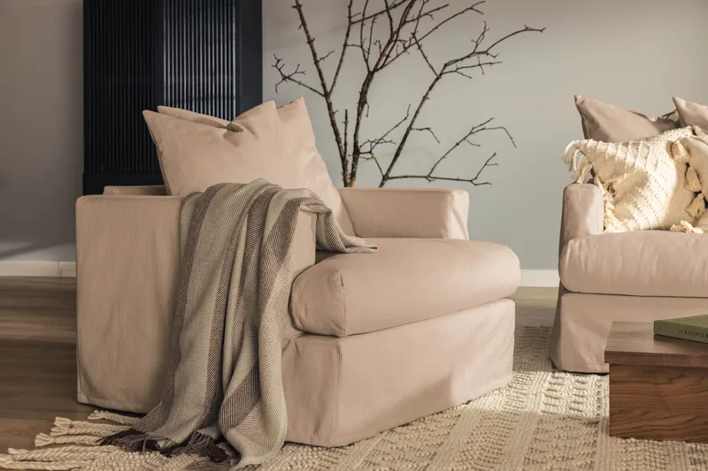 Nojatuoli Menard - Beige - Huonekalut - Tuoli & nojatuoli - Nojatuoli & lepotuoli