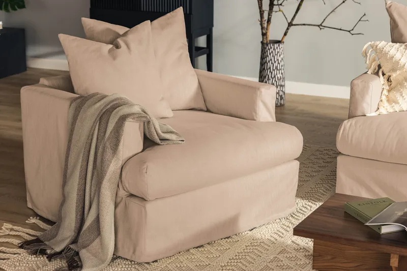 Nojatuoli Menard - Beige - Huonekalut - Tuoli & nojatuoli - Nojatuoli & lepotuoli