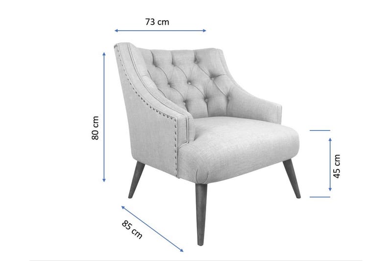 Nojatuoli Montiela - Tummansininen/Luonnonväri - Huonekalut - Tuoli & nojatuoli - Nojatuoli & lepotuoli