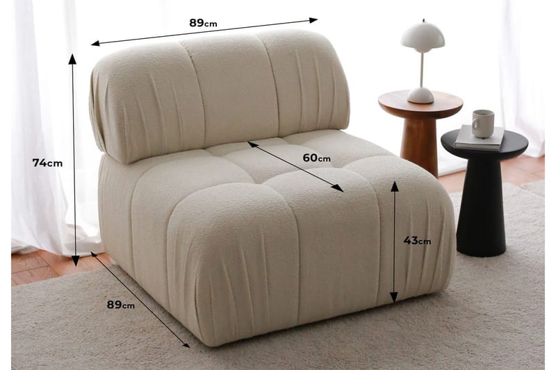 Nojatuoli Murum - Valkoinen - Huonekalut - Sohva - Moduulisohva - Keskimoduuli