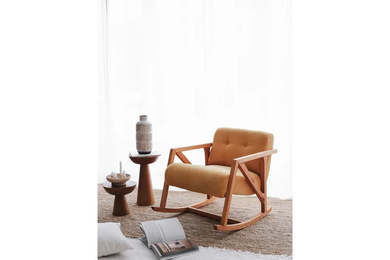 Nojatuoli Muskuran - Keltainen - Huonekalut - Tuoli & nojatuoli - Pyörivät tuolit & keinutuoli