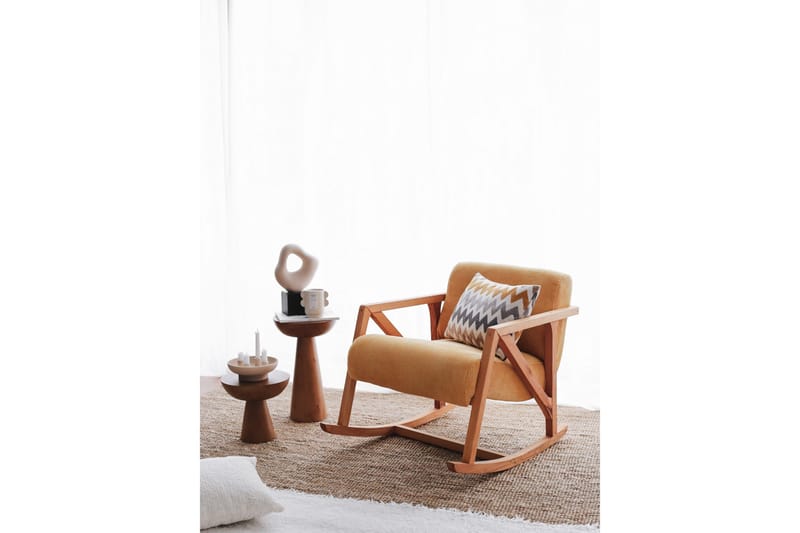 Nojatuoli Muskuran - Keltainen - Huonekalut - Tuoli & nojatuoli - Pyörivät tuolit & keinutuoli