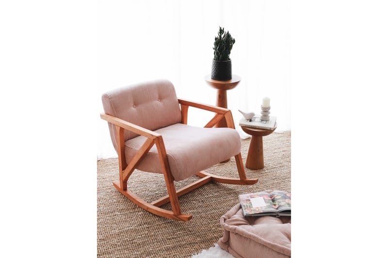 Nojatuoli Muskuran - Vaaleanpunainen - Huonekalut - Tuoli & nojatuoli - Pyörivät tuolit & keinutuoli