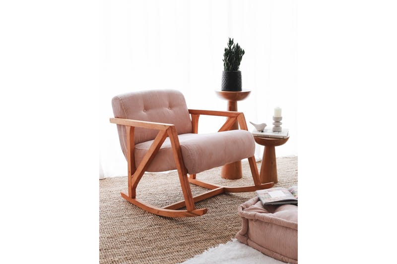 Nojatuoli Muskuran - Vaaleanpunainen - Huonekalut - Tuoli & nojatuoli - Pyörivät tuolit & keinutuoli