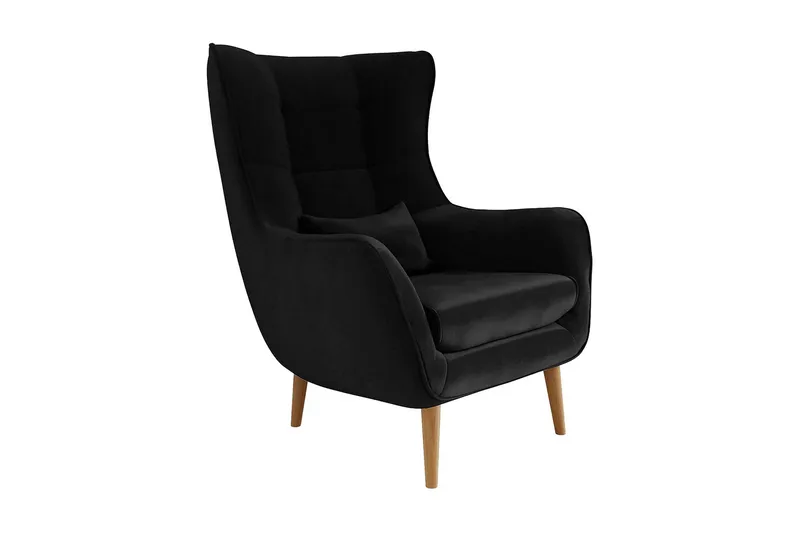 Nojatuoli - Musta - Huonekalut - Tuoli & nojatuoli - Nojatuoli & lepotuoli - Samettinojatuoli