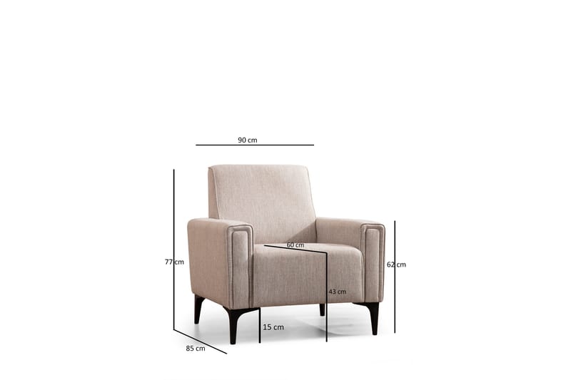 Nojatuoli Naoko - Vaaleanruskea - Huonekalut - Tuoli & nojatuoli - Nojatuoli & lepotuoli