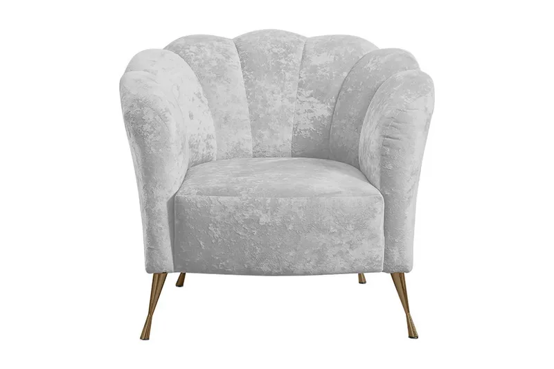 Nojatuoli Naspur - Sametti/Valkoinen/Kulta - Huonekalut - Tuoli & nojatuoli - Nojatuoli & lepotuoli - Samettinojatuoli