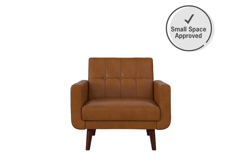 Nojatuoli Nola Keinonahka/Vaaleanruskea - Dorel Home - Huonekalut - Tuoli & nojatuoli - Nojatuoli & lepotuoli - Nahkainen nojatuoli