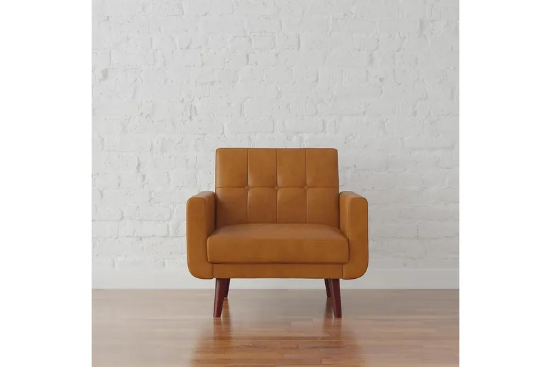 Nojatuoli Nola Keinonahka/Vaaleanruskea - Dorel Home - Huonekalut - Tuoli & nojatuoli - Nojatuoli & lepotuoli - Nahkainen nojatuoli