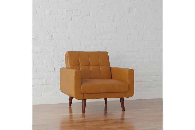 Nojatuoli Nola Keinonahka/Vaaleanruskea - Dorel Home - Huonekalut - Tuoli & nojatuoli - Nojatuoli & lepotuoli - Nahkainen nojatuoli