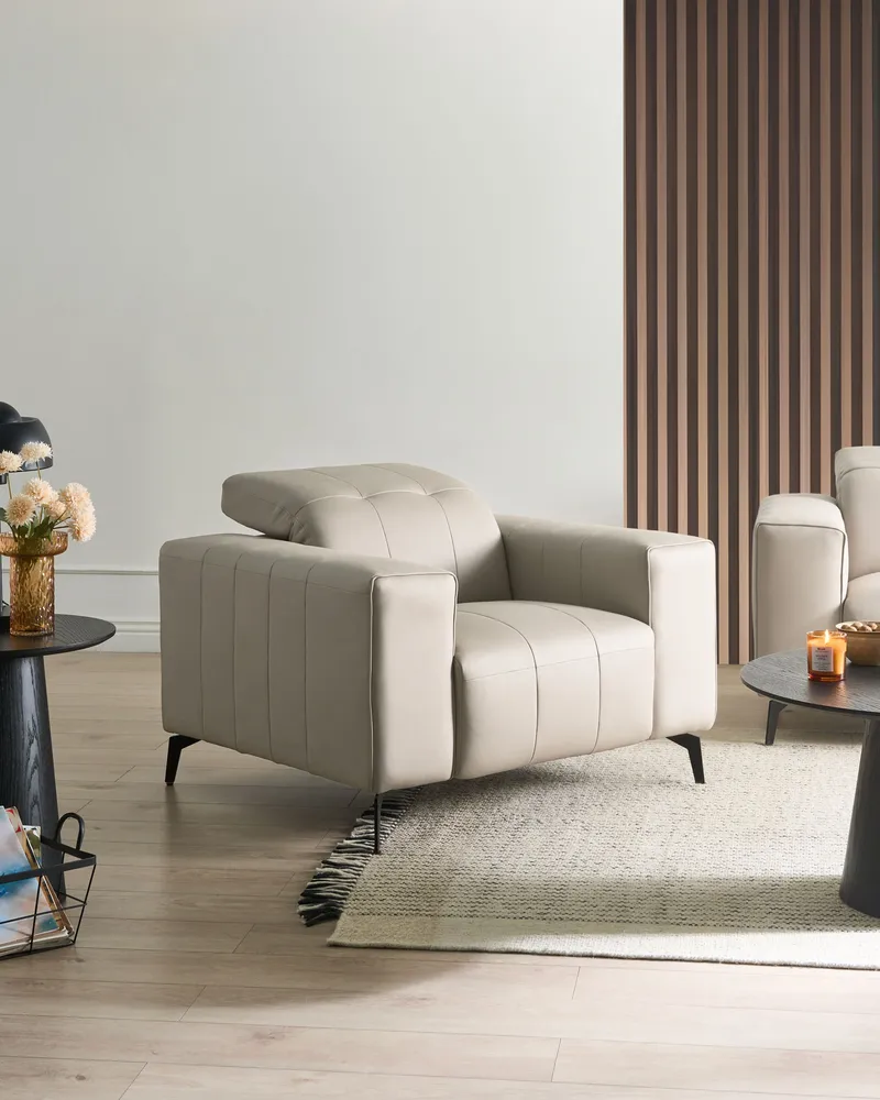 Nojatuoli Ommel - Vaalea beige - Huonekalut - Tuoli & nojatuoli - Nojatuoli & lepotuoli - Mekanismituoli