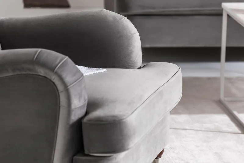 Nojatuoli jalkarahilla New Castle - Hopeanharmaa - Huonekalut - Tuoli & nojatuoli - Nojatuoli & lepotuoli - Howard-nojatuolit