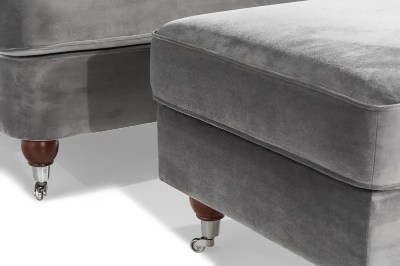 Nojatuoli jalkarahilla New Castle - Hopeanharmaa - Huonekalut - Tuoli & nojatuoli - Nojatuoli & lepotuoli - Howard-nojatuolit