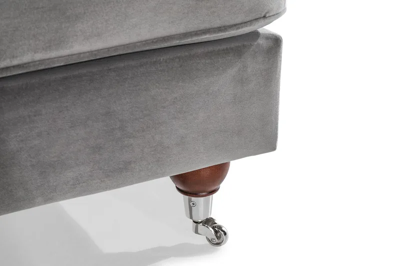 Nojatuoli jalkarahilla New Castle - Hopeanharmaa - Huonekalut - Tuoli & nojatuoli - Nojatuoli & lepotuoli - Howard-nojatuolit