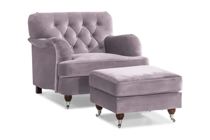 Nojatuoli jalkarahilla New Castle, Liila