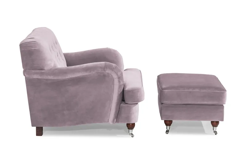 Nojatuoli jalkarahilla New Castle - Liila - Huonekalut - Tuoli & nojatuoli - Nojatuoli & lepotuoli - Howard-nojatuolit