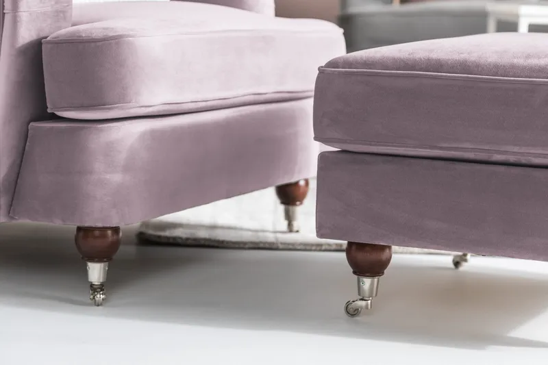 Nojatuoli jalkarahilla New Castle - Liila - Huonekalut - Tuoli & nojatuoli - Nojatuoli & lepotuoli - Howard-nojatuolit