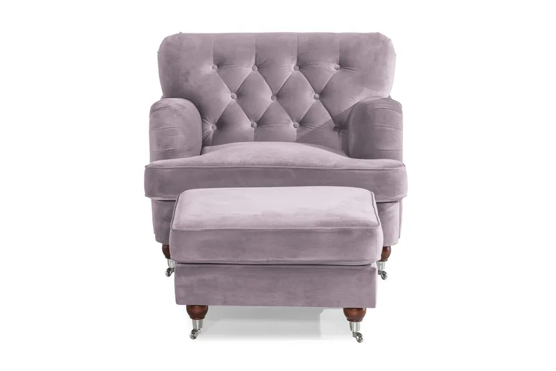 Nojatuoli jalkarahilla New Castle - Liila - Huonekalut - Tuoli & nojatuoli - Nojatuoli & lepotuoli - Howard-nojatuolit