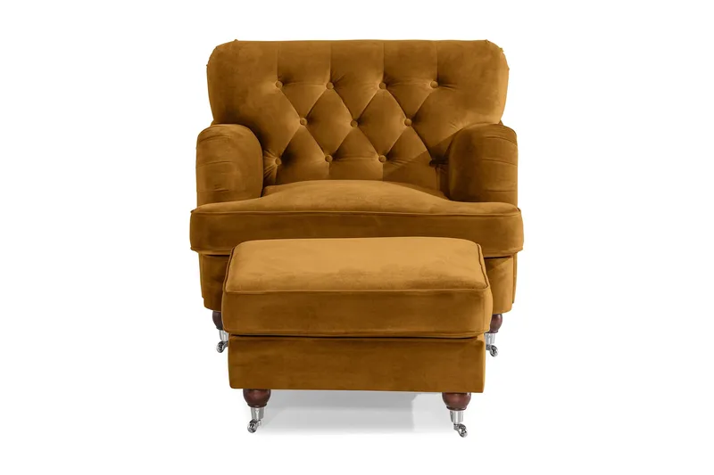 Nojatuoli jalkarahilla New Castle - Meripihka - Huonekalut - Tuoli & nojatuoli - Nojatuoli & lepotuoli - Howard-nojatuolit