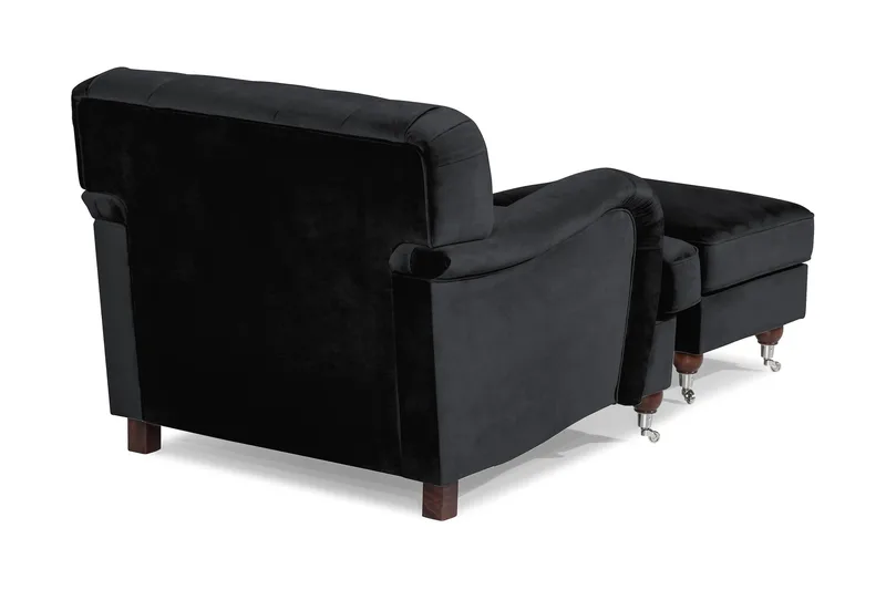 Nojatuoli jalkarahilla New Castle - Musta - Huonekalut - Tuoli & nojatuoli - Nojatuoli & lepotuoli - Howard-nojatuolit