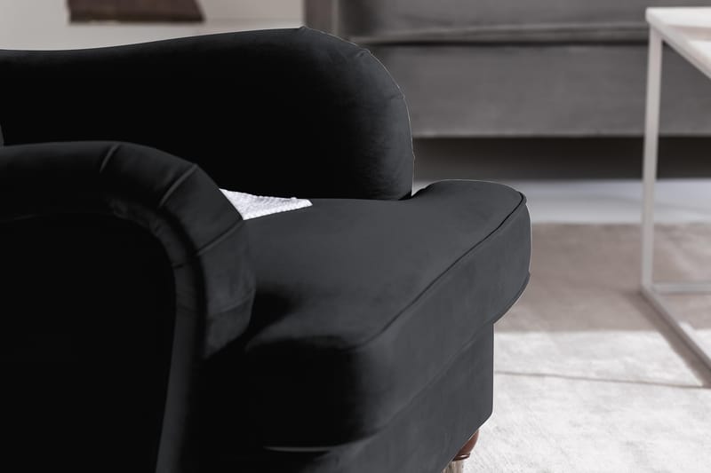 Nojatuoli jalkarahilla New Castle - Musta - Huonekalut - Tuoli & nojatuoli - Nojatuoli & lepotuoli - Howard-nojatuolit