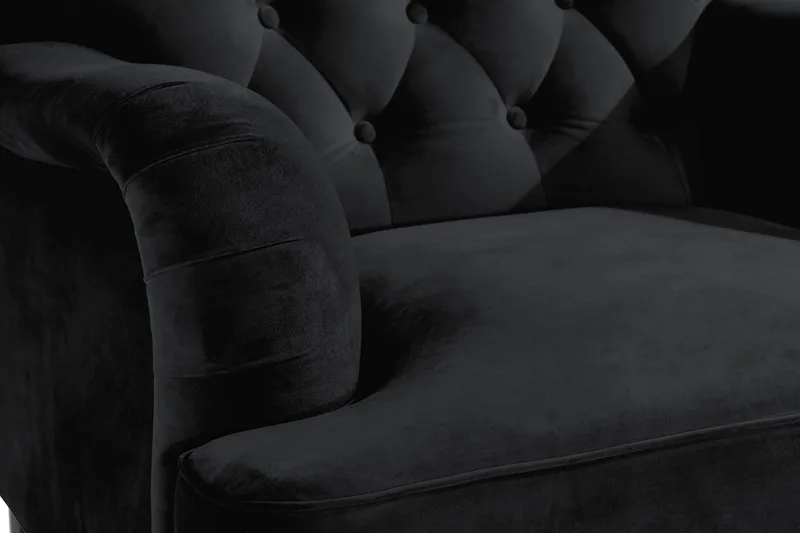 Nojatuoli jalkarahilla New Castle - Musta - Huonekalut - Tuoli & nojatuoli - Nojatuoli & lepotuoli - Howard-nojatuolit