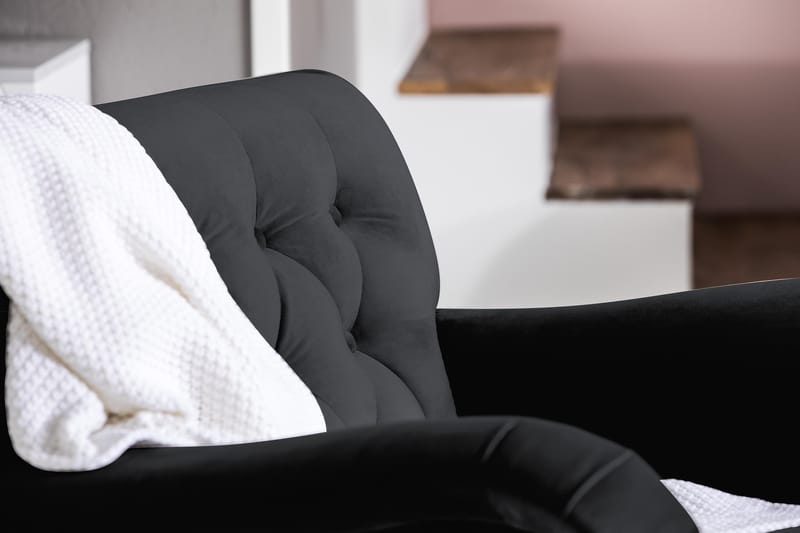 Nojatuoli jalkarahilla New Castle - Musta - Huonekalut - Tuoli & nojatuoli - Nojatuoli & lepotuoli - Howard-nojatuolit