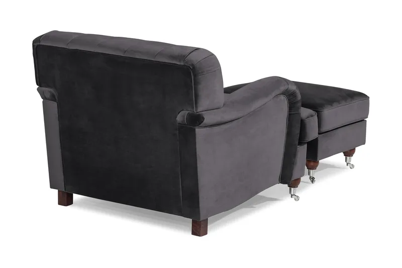 Nojatuoli jalkarahilla New Castle - Tummanharmaa - Huonekalut - Tuoli & nojatuoli - Nojatuoli & lepotuoli - Howard-nojatuolit