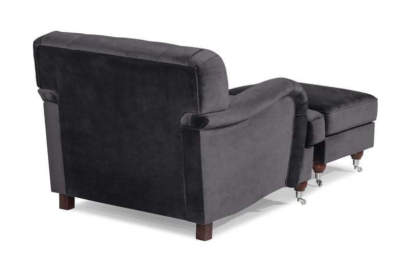 Nojatuoli jalkarahilla New Castle - Tummanharmaa - Huonekalut - Tuoli & nojatuoli - Nojatuoli & lepotuoli - Howard-nojatuolit