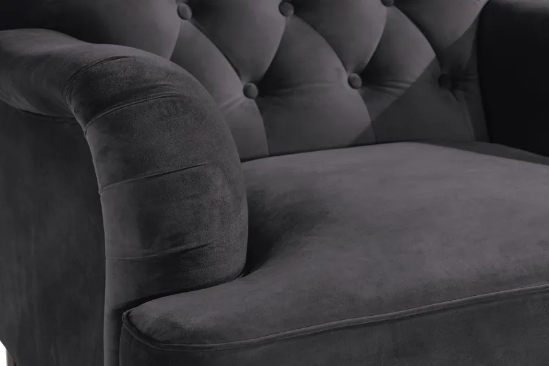 Nojatuoli jalkarahilla New Castle - Tummanharmaa - Huonekalut - Tuoli & nojatuoli - Nojatuoli & lepotuoli - Howard-nojatuolit