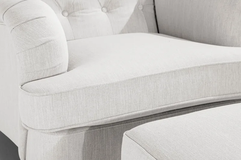 Nojatuoli jalkarahilla New Castle - Pellavanbeige - Huonekalut - Tuoli & nojatuoli - Nojatuoli & lepotuoli - Howard-nojatuolit