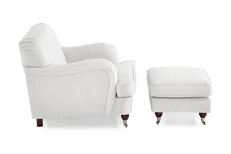 Nojatuoli jalkarahilla New Castle - Pellavanbeige - Huonekalut - Tuoli & nojatuoli - Nojatuoli & lepotuoli - Howard-nojatuolit