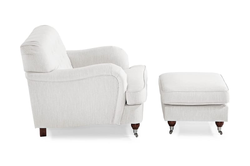 Nojatuoli jalkarahilla New Castle - Pellavanbeige - Huonekalut - Tuoli & nojatuoli - Nojatuoli & lepotuoli - Howard-nojatuolit