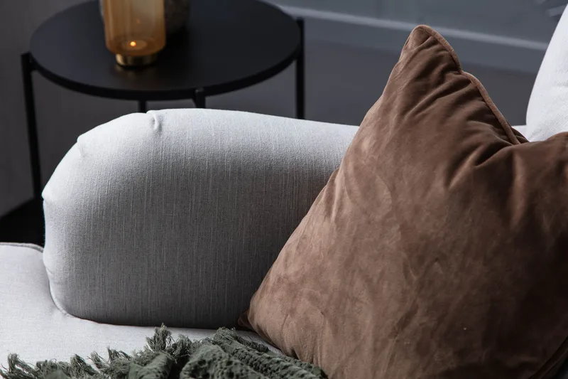 Nojatuoli jalkarahilla New Castle - Pellavanharmaa - Huonekalut - Tuoli & nojatuoli - Nojatuoli & lepotuoli - Howard-nojatuolit