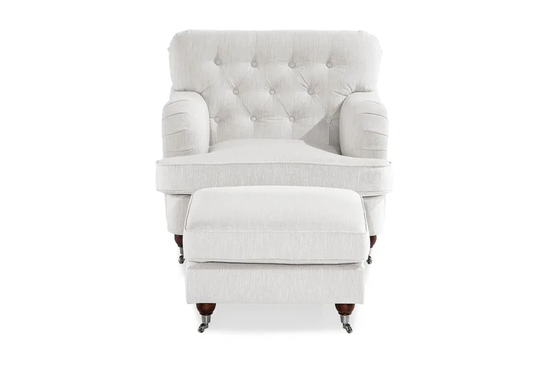 Nojatuoli jalkarahilla New Castle - Pellavanbeige - Huonekalut - Tuoli & nojatuoli - Nojatuoli & lepotuoli - Howard-nojatuolit