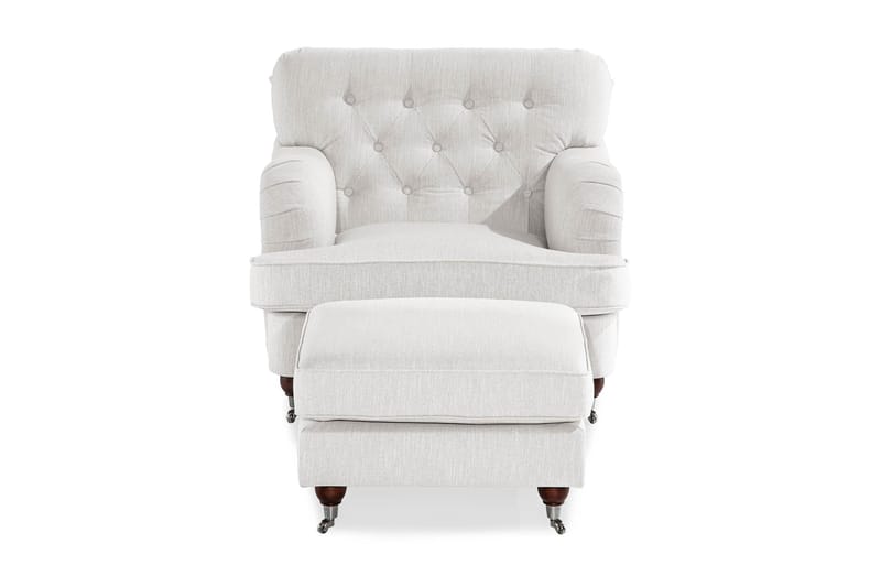 Nojatuoli jalkarahilla New Castle - Pellavanbeige - Huonekalut - Tuoli & nojatuoli - Nojatuoli & lepotuoli - Howard-nojatuolit