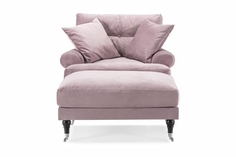 Nojatuoli jalkarahilla Webber Sametti - Liila Kromi - Huonekalut - Tuoli & nojatuoli - Nojatuoli & lepotuoli - Howard-nojatuolit