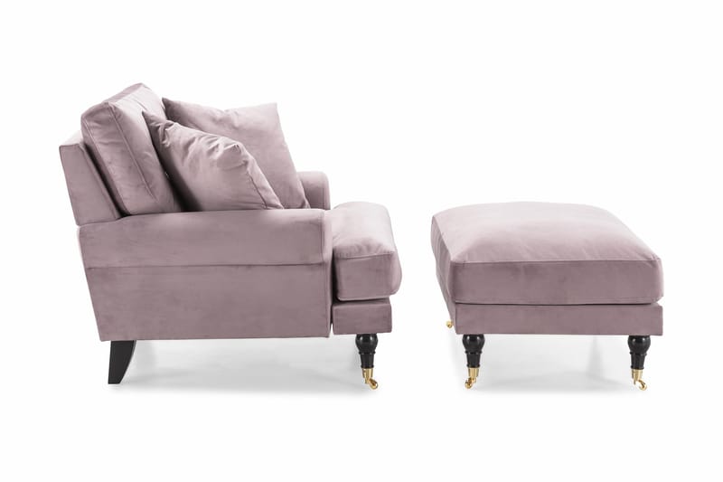 Nojatuoli jalkarahilla Webber Sametti - Liila Messinki - Huonekalut - Tuoli & nojatuoli - Nojatuoli & lepotuoli - Howard-nojatuolit