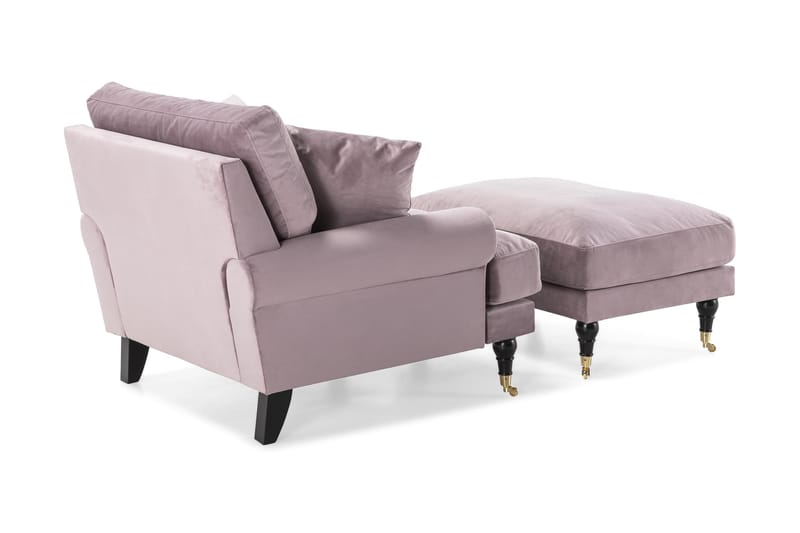 Nojatuoli jalkarahilla Webber Sametti - Liila Messinki - Huonekalut - Tuoli & nojatuoli - Nojatuoli & lepotuoli - Howard-nojatuolit