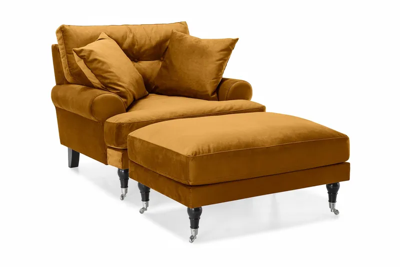 Nojatuoli jalkarahilla Webber Sametti, Meripihka Kromi