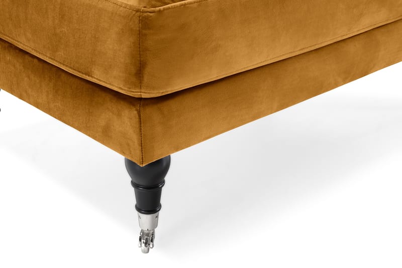 Nojatuoli jalkarahilla Webber Sametti - Meripihka Kromi - Huonekalut - Tuoli & nojatuoli - Nojatuoli & lepotuoli - Howard-nojatuolit