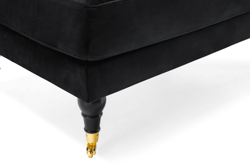 Nojatuoli jalkarahilla Webber Sametti - Musta Messinki - Huonekalut - Tuoli & nojatuoli - Nojatuoli & lepotuoli - Howard-nojatuolit