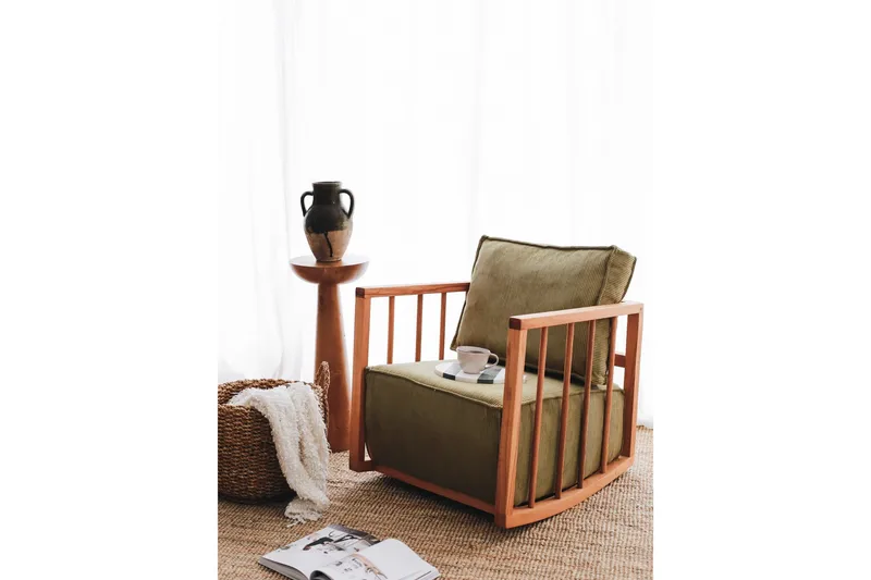 Nojatuoli Sallanan - Khaki - Huonekalut - Tuoli & nojatuoli - Pyörivät tuolit & keinutuoli