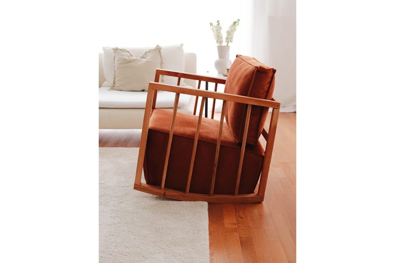 Nojatuoli Sallanan - Ruskea - Huonekalut - Tuoli & nojatuoli - Pyörivät tuolit & keinutuoli