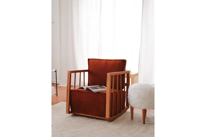 Nojatuoli Sallanan - Ruskea - Huonekalut - Tuoli & nojatuoli - Pyörivät tuolit & keinutuoli