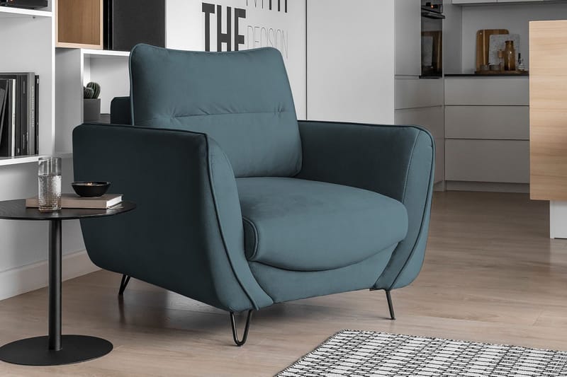 Nojatuoli Swentzel - Vaaleansininen - Huonekalut - Tuoli & nojatuoli - Nojatuoli & lepotuoli