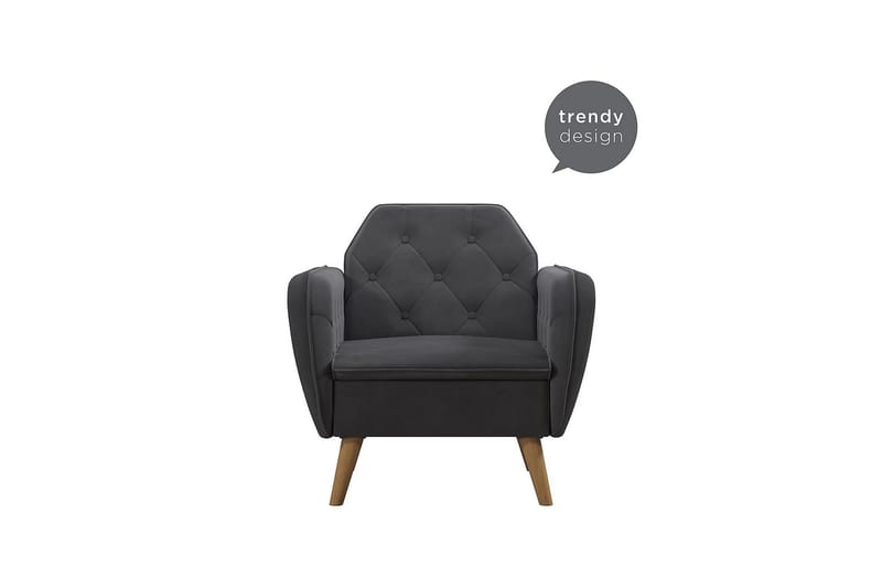 Nojatuoli Teresa Harmaa/Sametti - Novogratz - Huonekalut - Tuoli & nojatuoli - Nojatuoli & lepotuoli - Samettinojatuoli